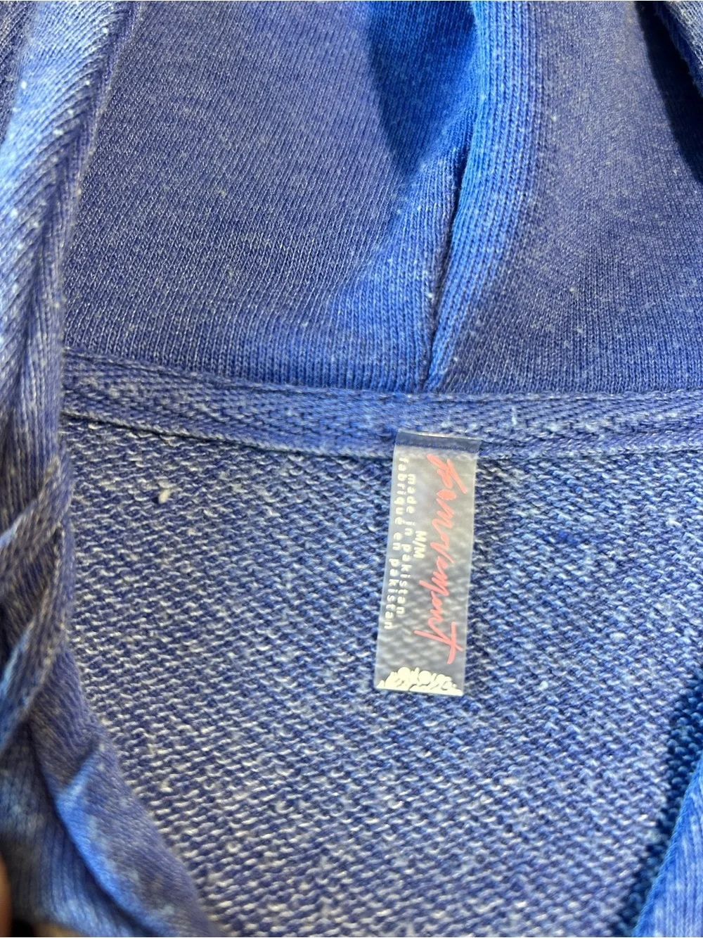 Free People Blue Hooded Cropped Sweatshirt size Medium